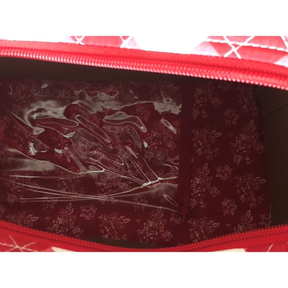 Pioneer Woman Quilted Weekender Travel Bag Red Gingham Charming Check Plaid New - Picture 7 of 13